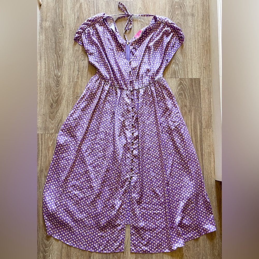 kate spade Lavender Purple Polka Dot Midi Dress